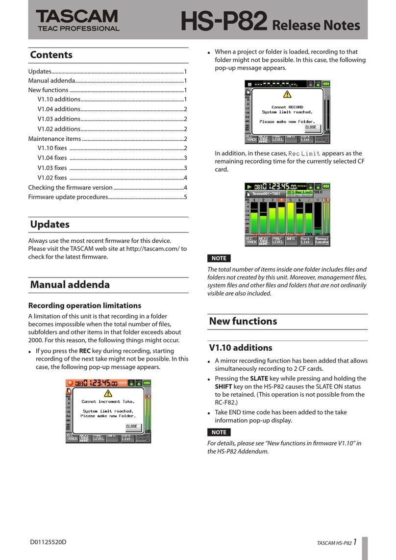Tascam HS-P82 release note
