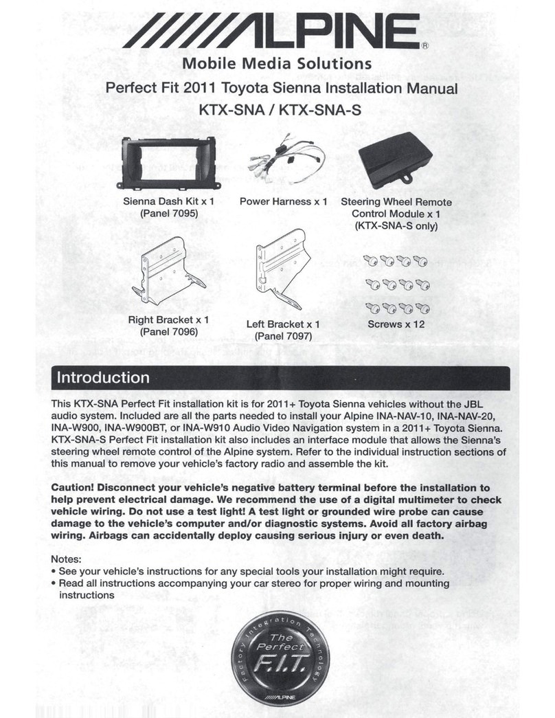 Alpine KTX-SNA-S User manual