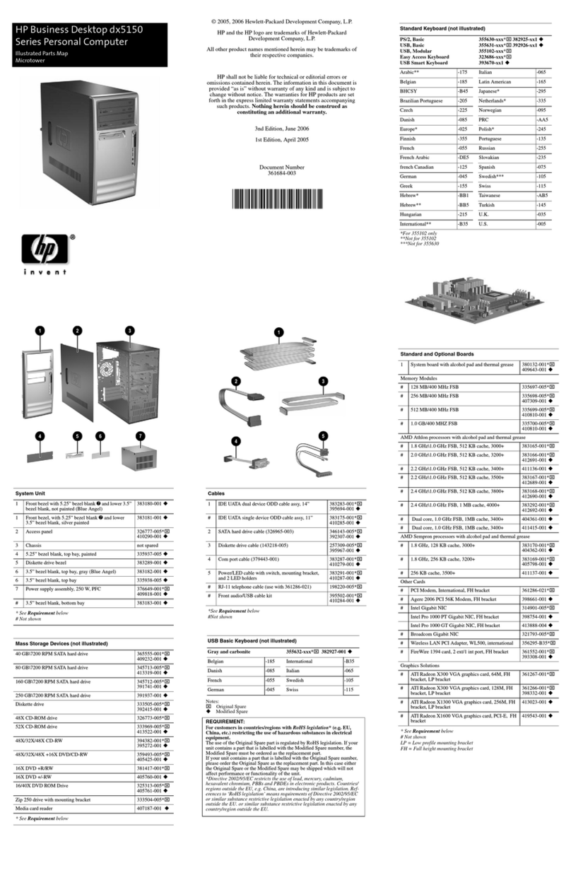 HP dx5150 Setup guide