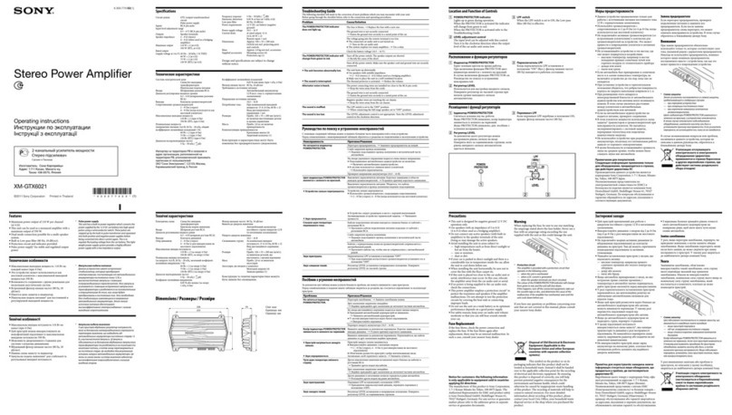 Sony XM-GTX6021 instruction & operation manual