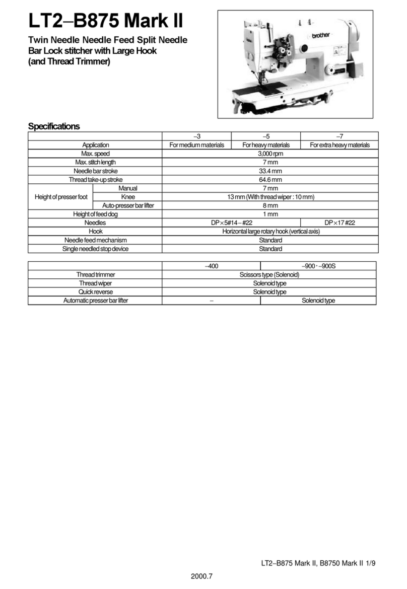 Brother LT2-B875 MKII Specifications