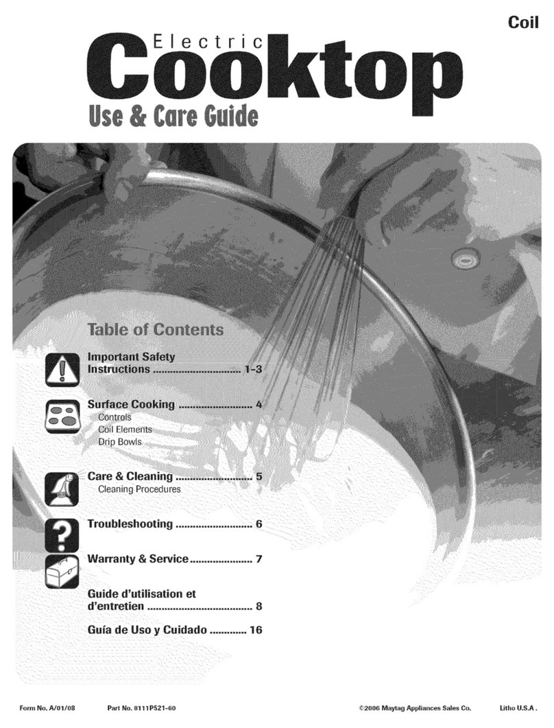 Maytag MEC4430AAB - 30 Inch Electric Cooktop User manual