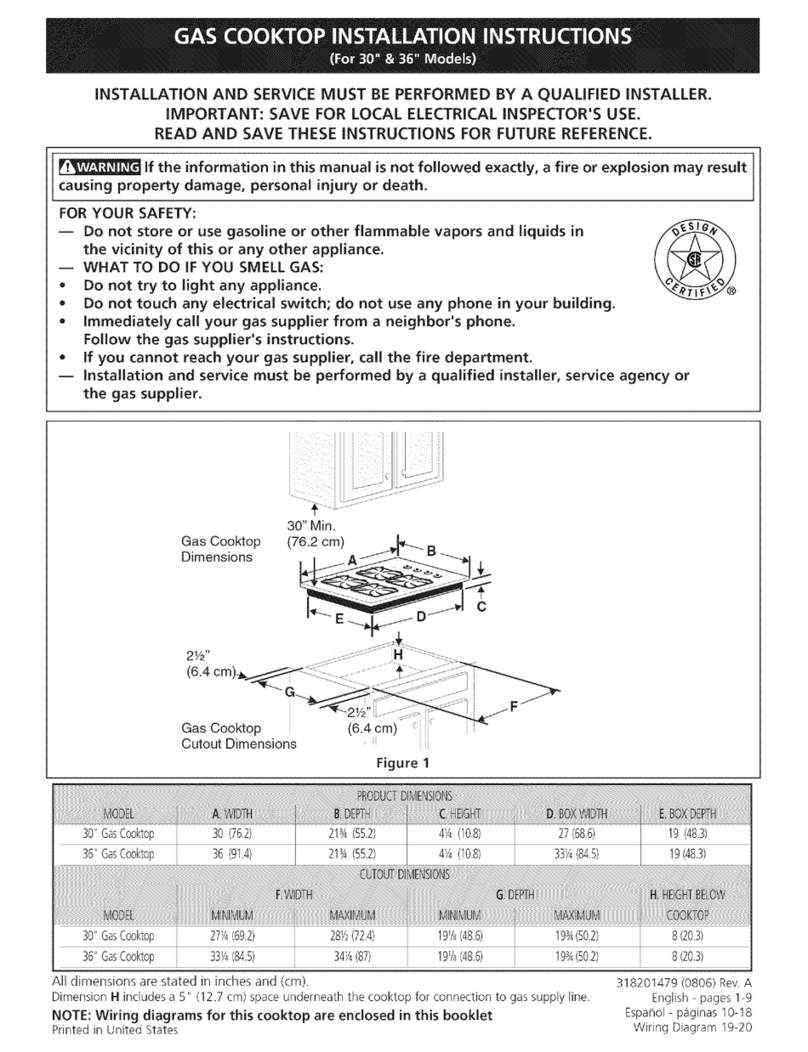 Kenmore 3248 - Elite 30 in. Gas Cooktop installation instructions Kenmore 3248 - Elite 30 in. Gas Cooktop installation instructions