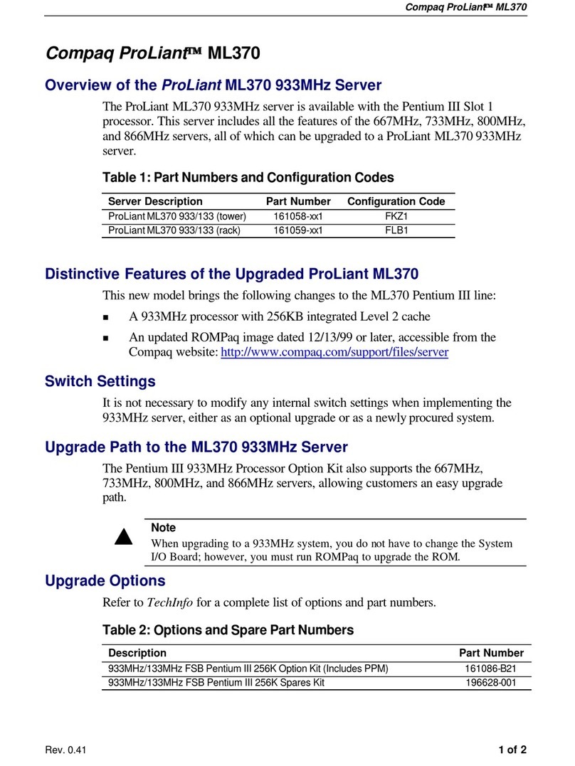 Compaq 195294-001 - ProLiant - ML370R Installation guide