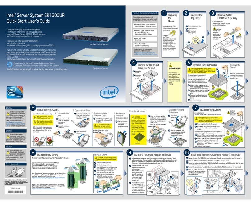 Intel SR1600UR - Server System - 0 MB RAM User manual