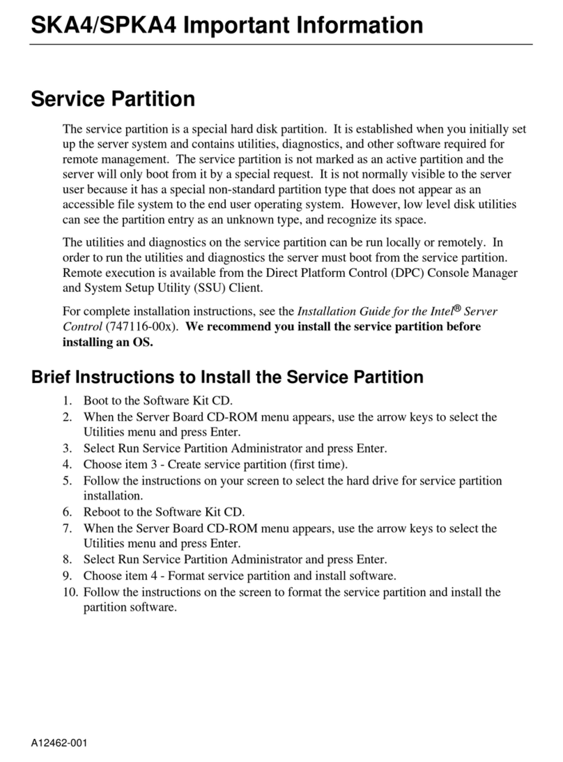 Intel SPKA4 - Server Platform - 0 MB RAM Operating manual