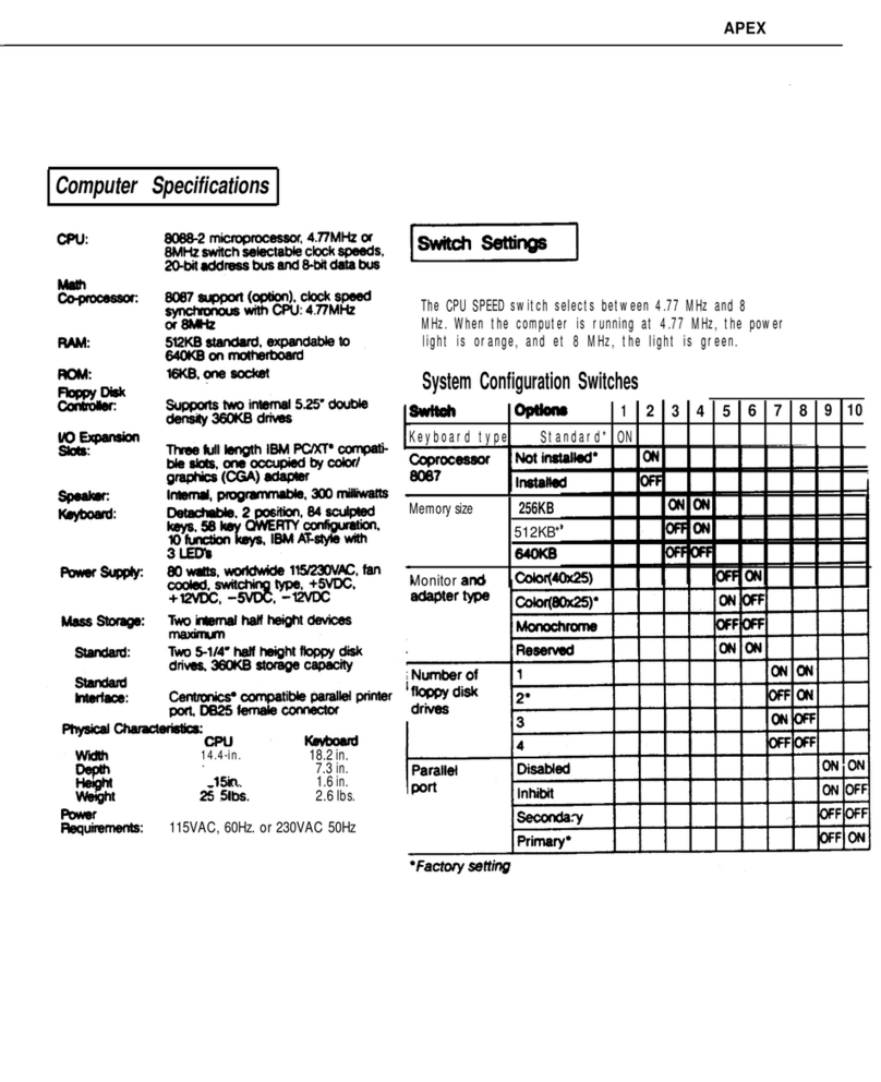 Epson Apex Installation and operation manual