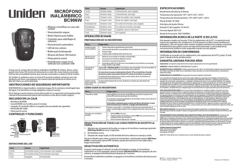 Uniden BC906W owner's manual