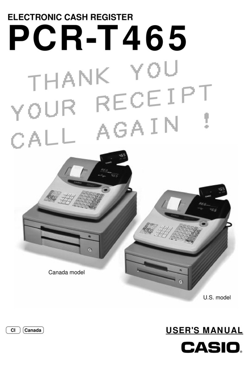 Casio 96-Department - PCRT465A Cash Register User manual