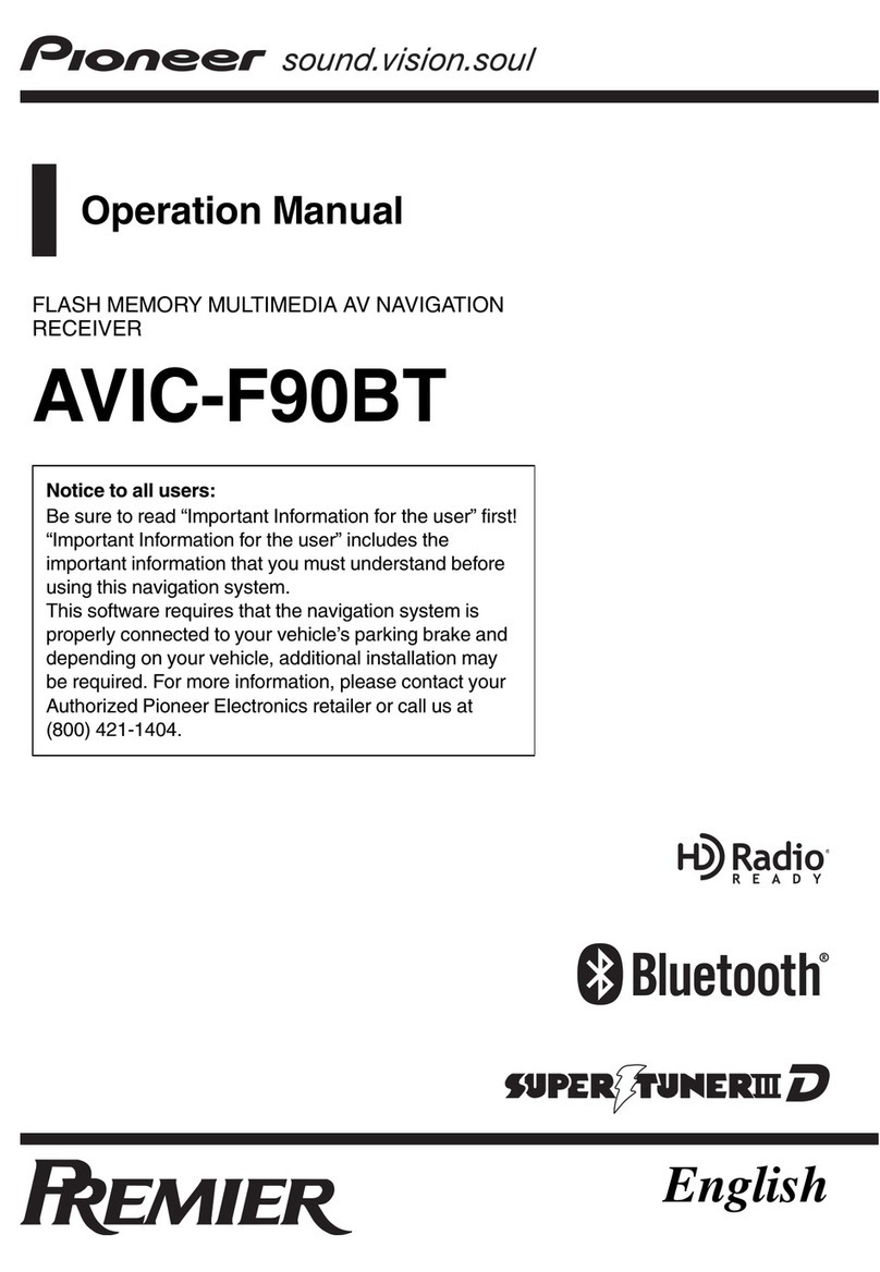Pioneer F90BT - AVIC - Navigation System Operation manual