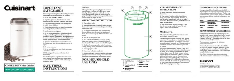 Cuisinart DCG-20BKNC User manual