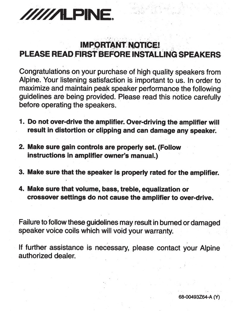 Alpine SBR-S83V installation manual