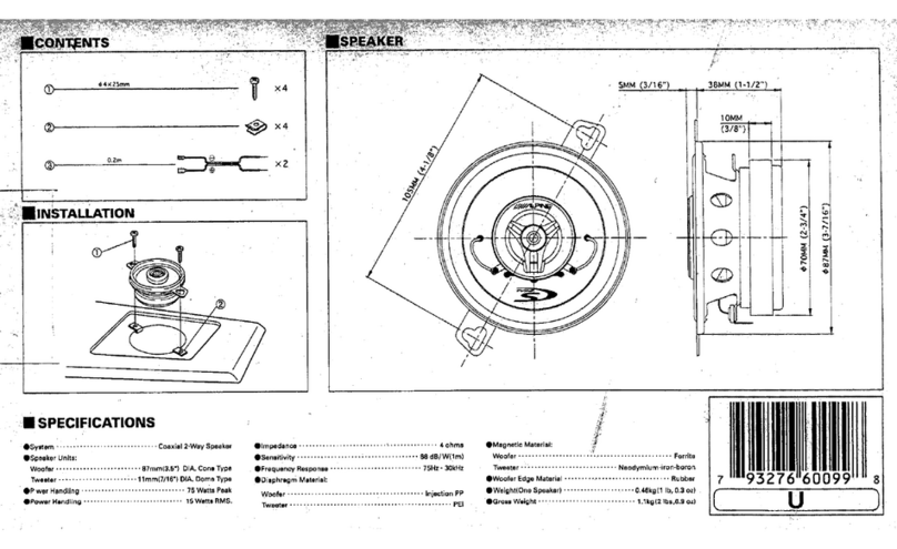Alpine SPS-080A - Type-S Car Speaker installation manual