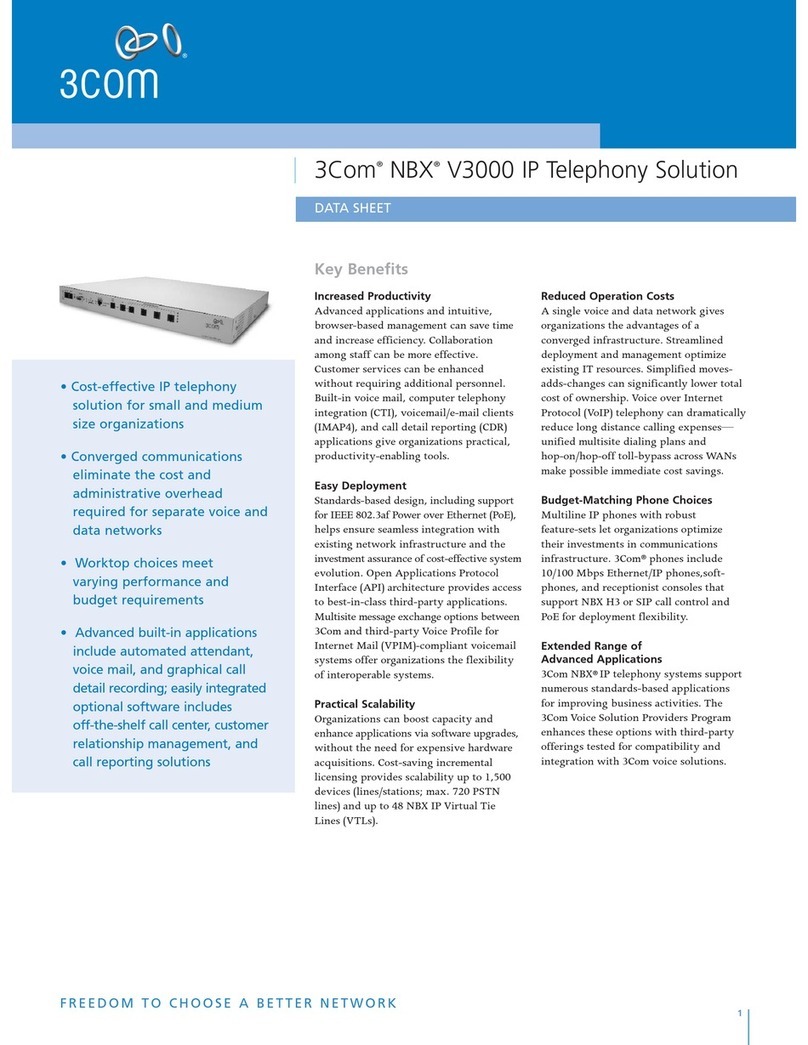 3Com NBX V3000 Analog User manual