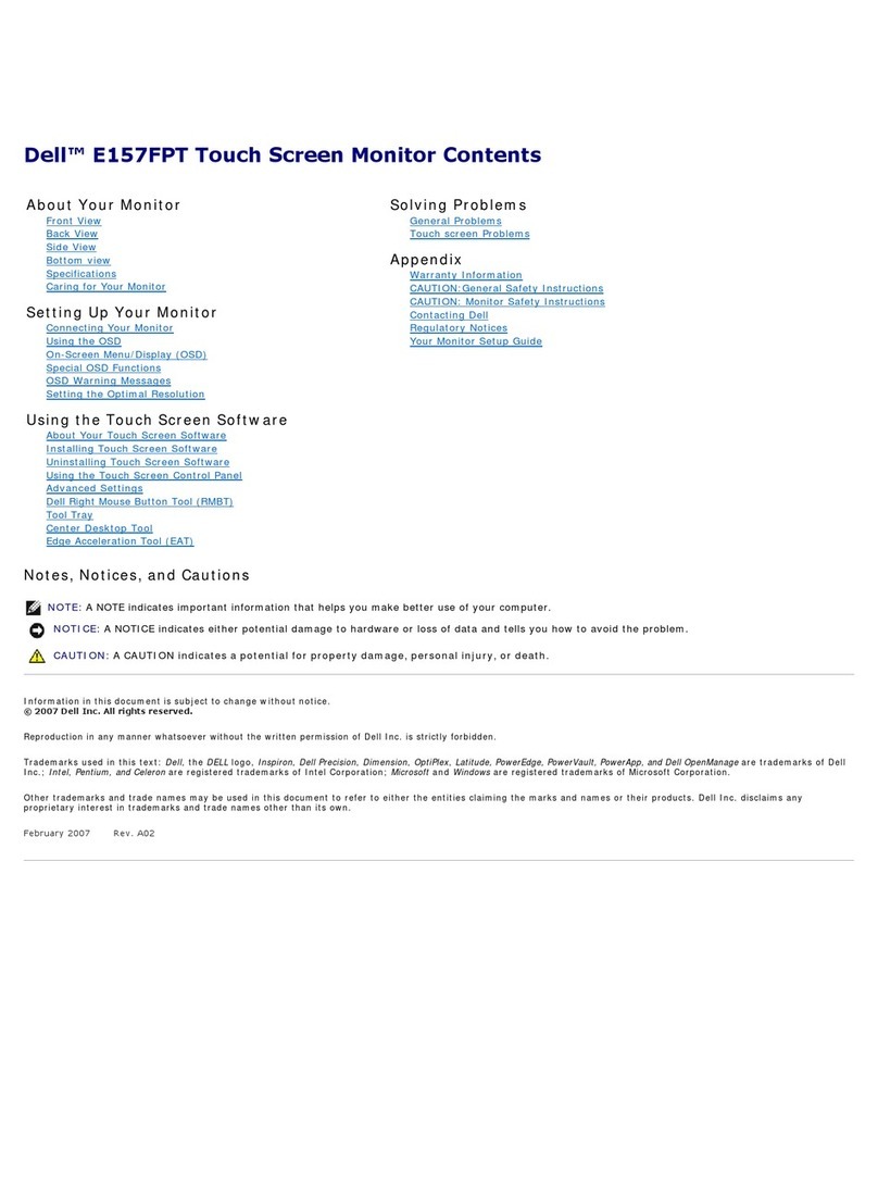 Dell E157FPT User manual