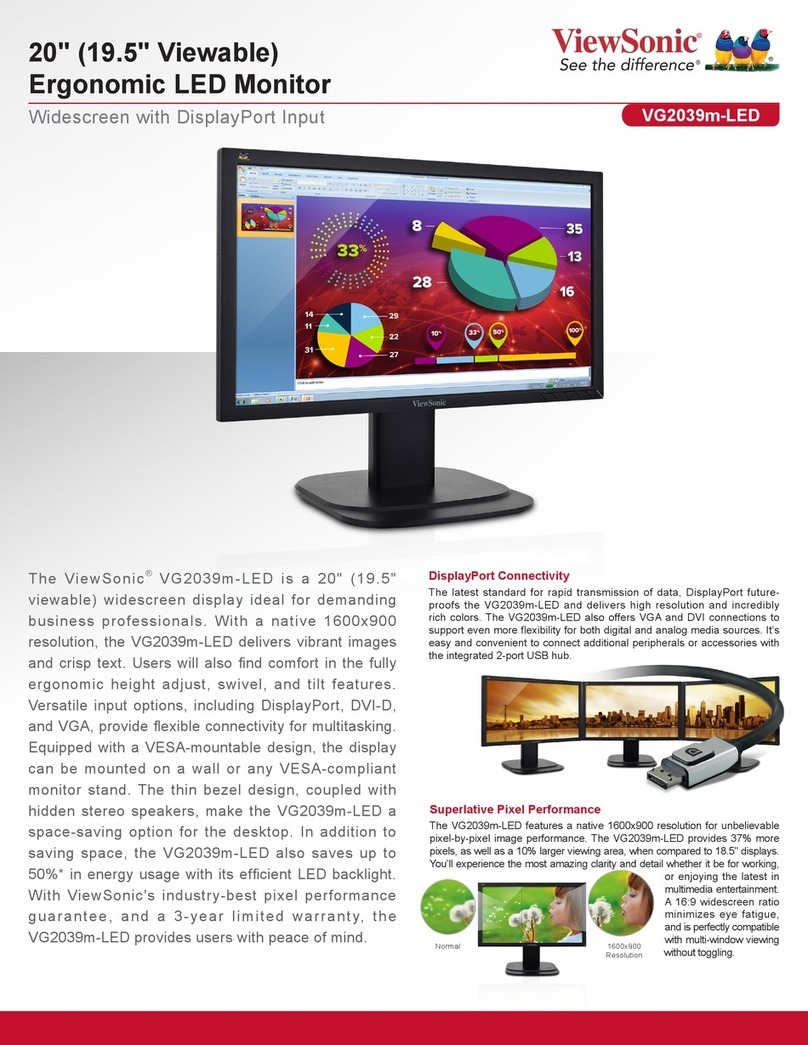 ViewSonic VG2039m-LED User manual