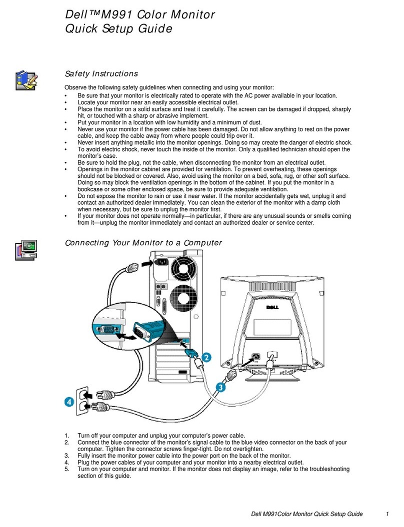 Dell M991 - 19" CRT Display User manual Dell M991 - 19" CRT Display User manual