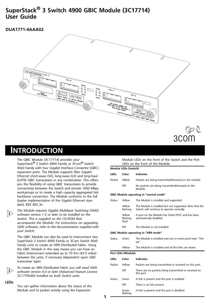 3Com 3C1770V40 - Gigabit Multilayer Switching Software Advanced Feature... User manual