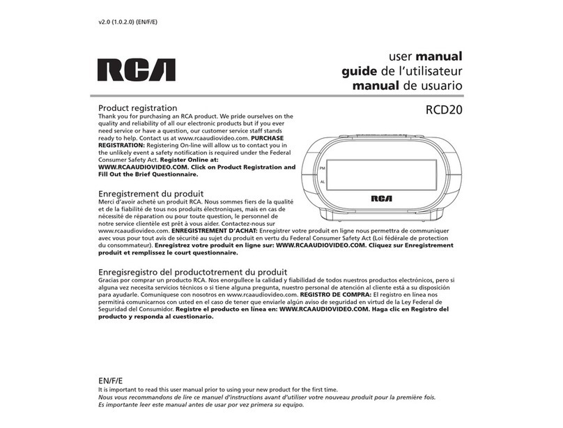 RCA RCD20 Quick start guide