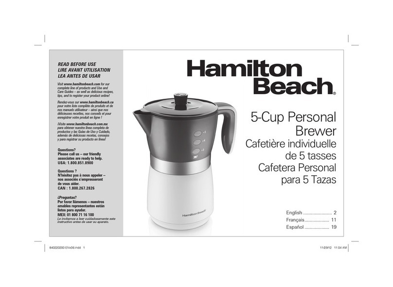 Hamilton Beach 43700 instructions
