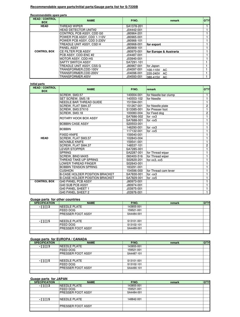 Brother S-7220B parts list