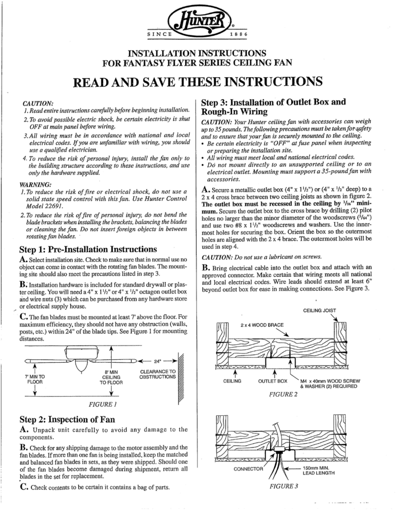 Hunter 24852 User manual