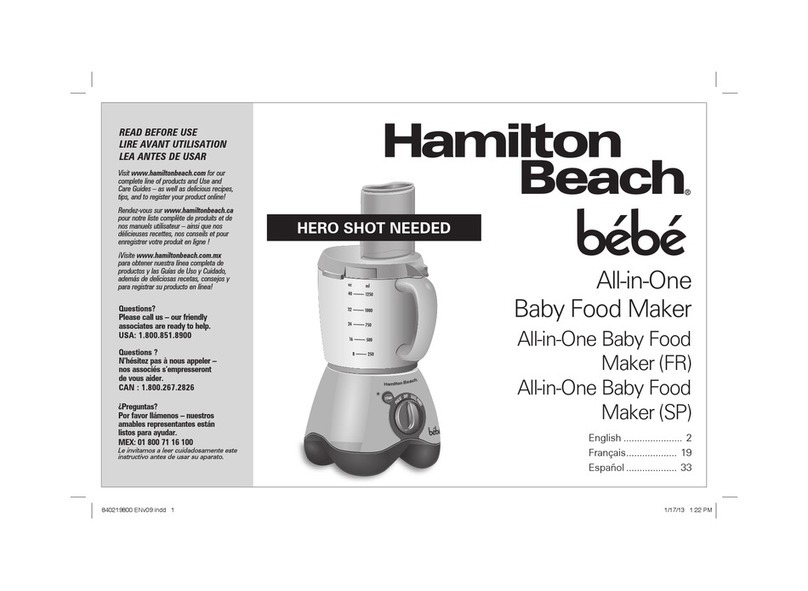 Hamilton Beach bebe 36531 User manual