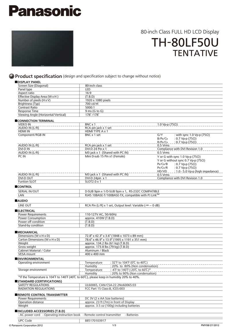 Panasonic TH-80LF50U User manual