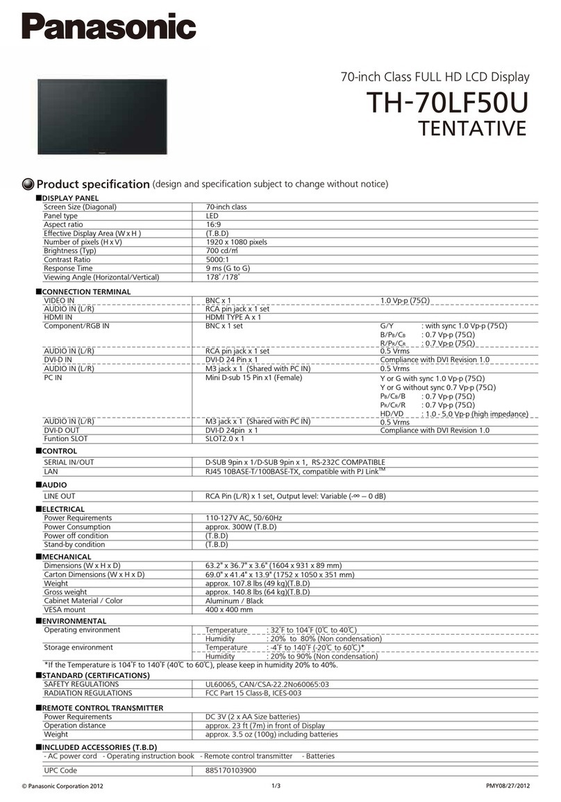 Panasonic TH-70LF50U User manual