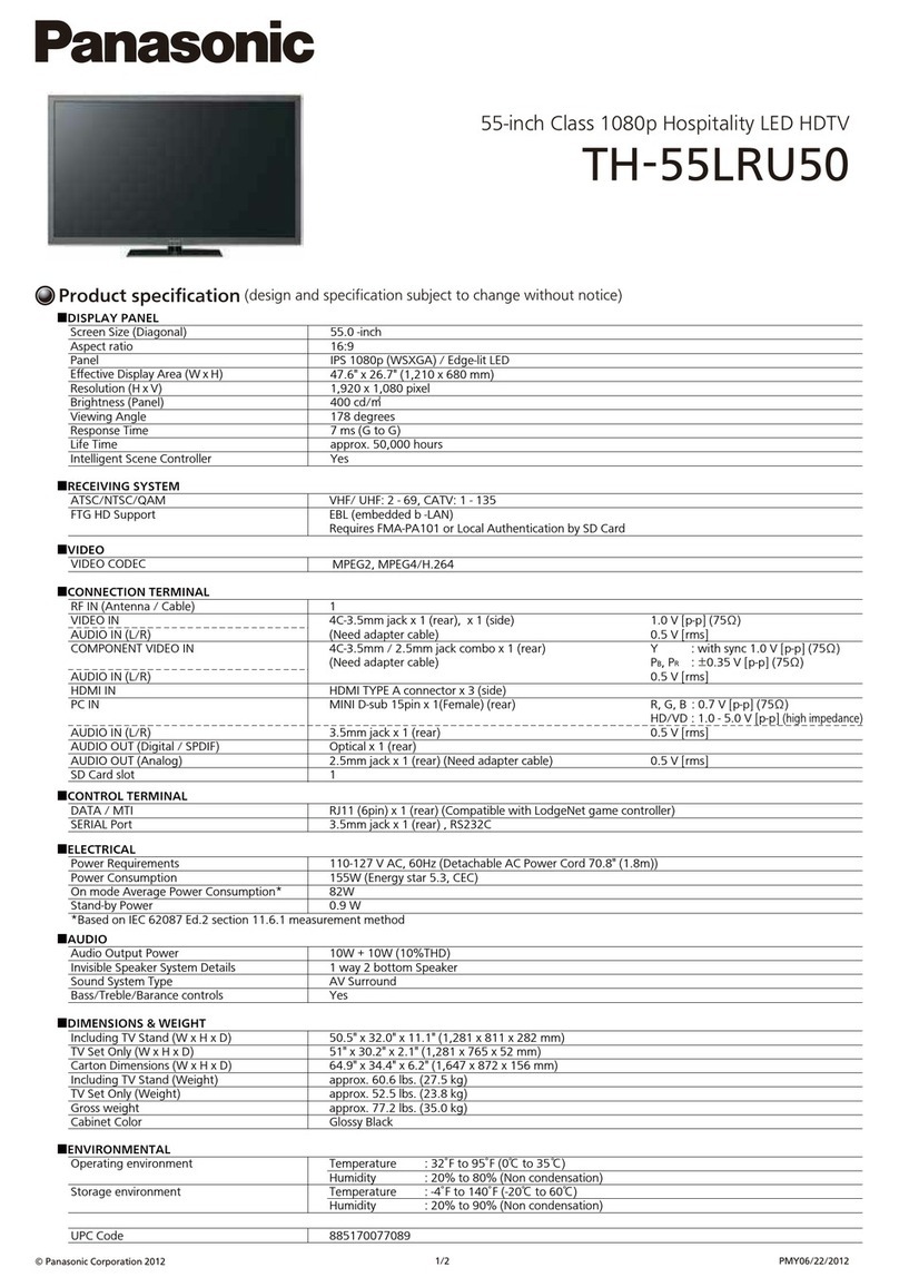 Panasonic TH-55LRU50 User manual Panasonic TH-55LRU50 User manual