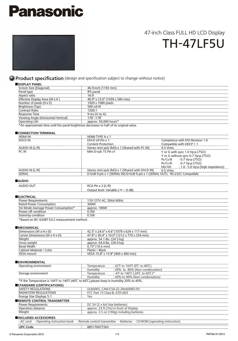 Panasonic TH-47LF5U User manual