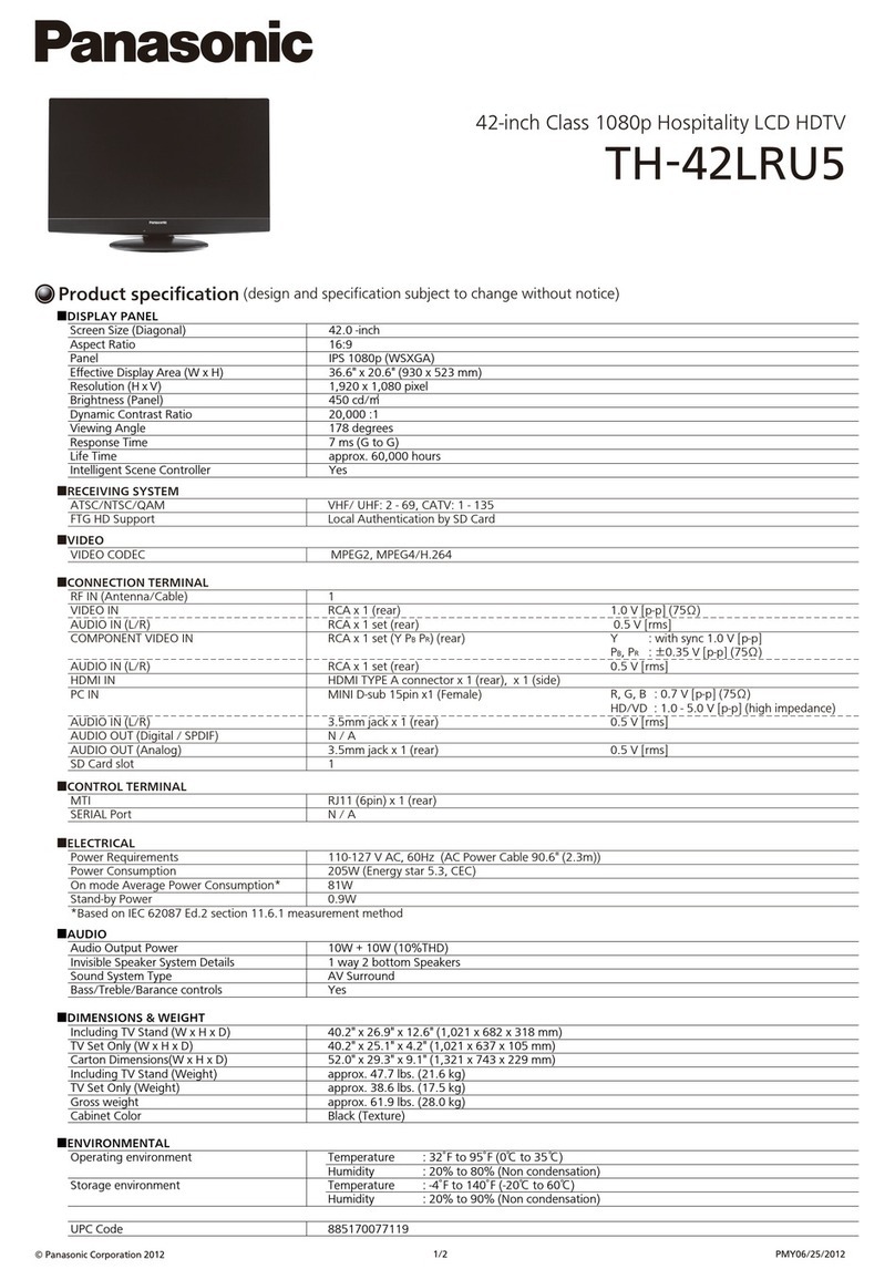 Panasonic TH-42LRU5 User manual