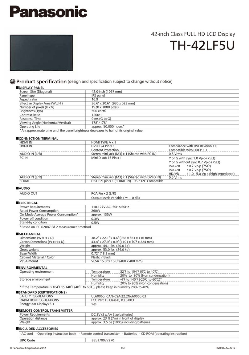 Panasonic TH-42LF5U User manual