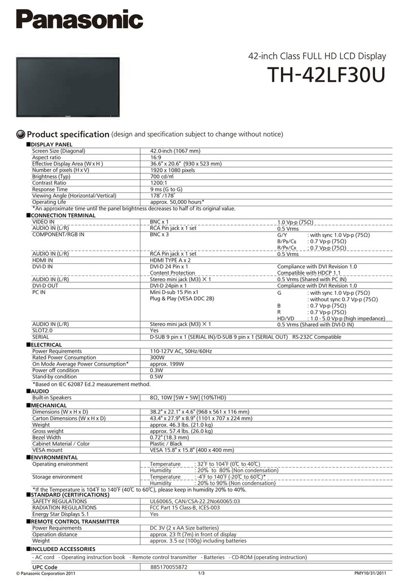 Panasonic TH-42LF30U User manual