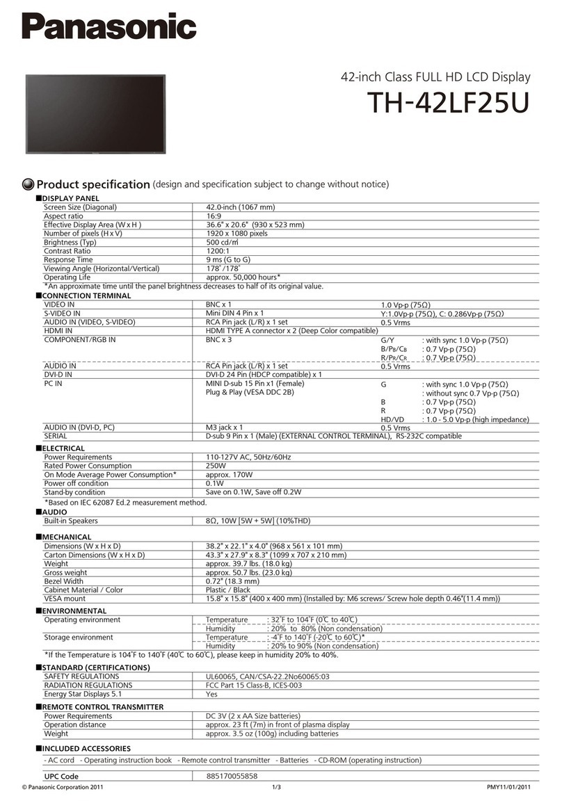 Panasonic TH-42LF25U User manual