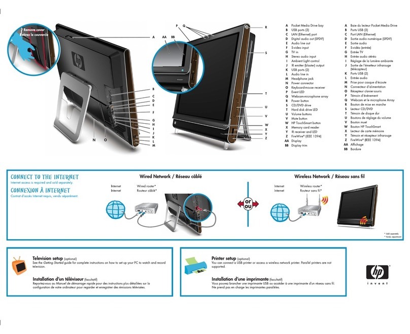 HP TouchSmart IQ804 Specification sheet