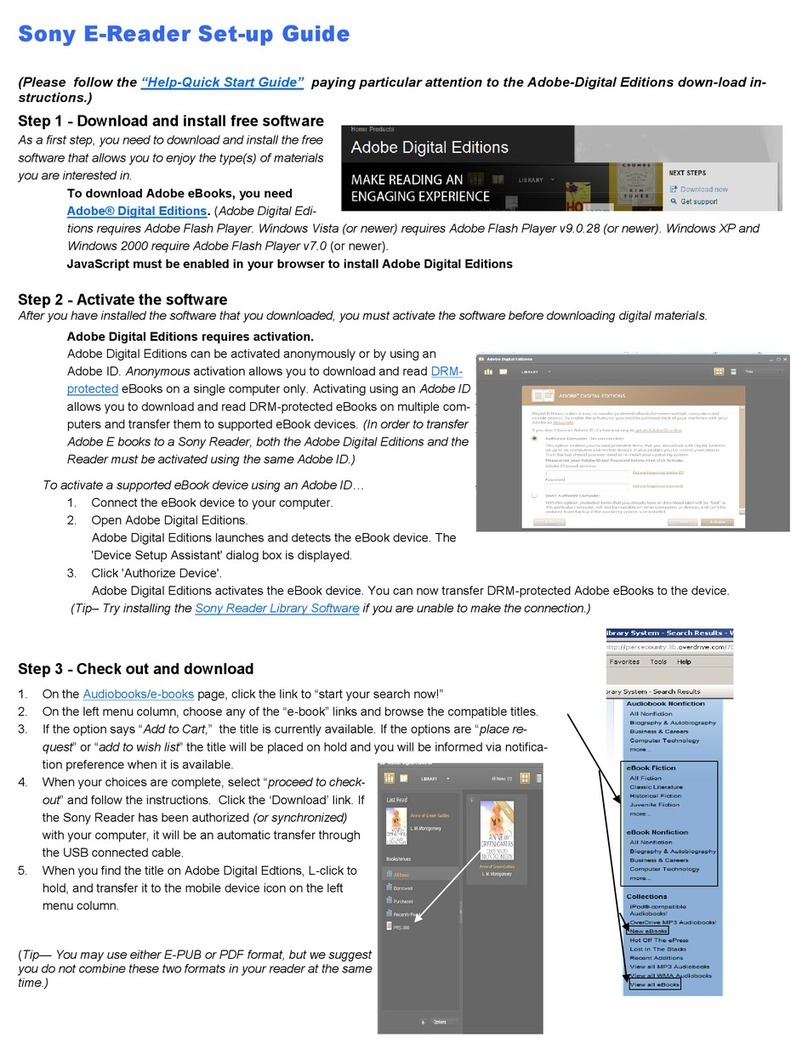 Sony PRS300R Setup guide