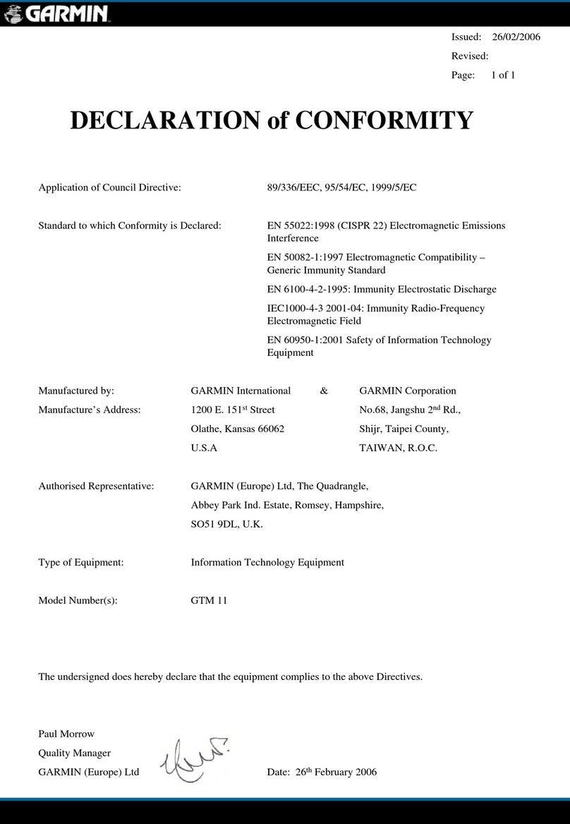 Garmin GTM 11 - TMC Module Reference guide