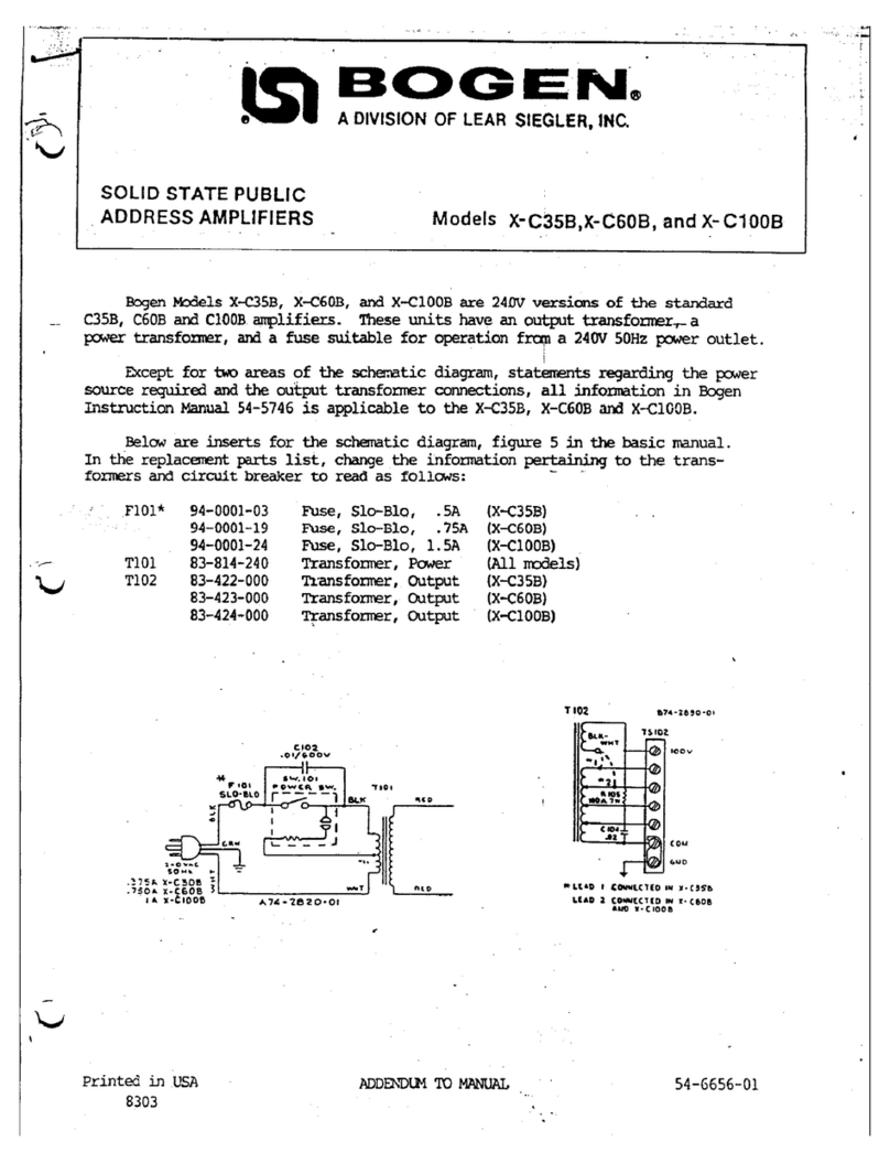 Bogen X-C35B Installation and operating instructions Bogen X-C35B Installation and operating instructions