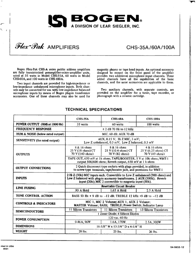 Bogen Flex-Pak CHS-35A User manual Bogen Flex-Pak CHS-35A User manual
