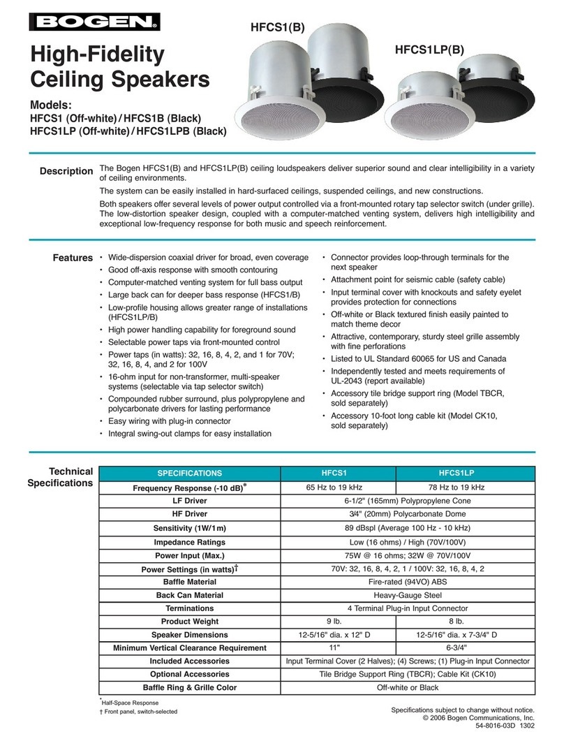 Bogen HFCS1 User manual