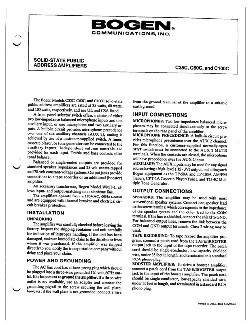 Bogen C35C User manual