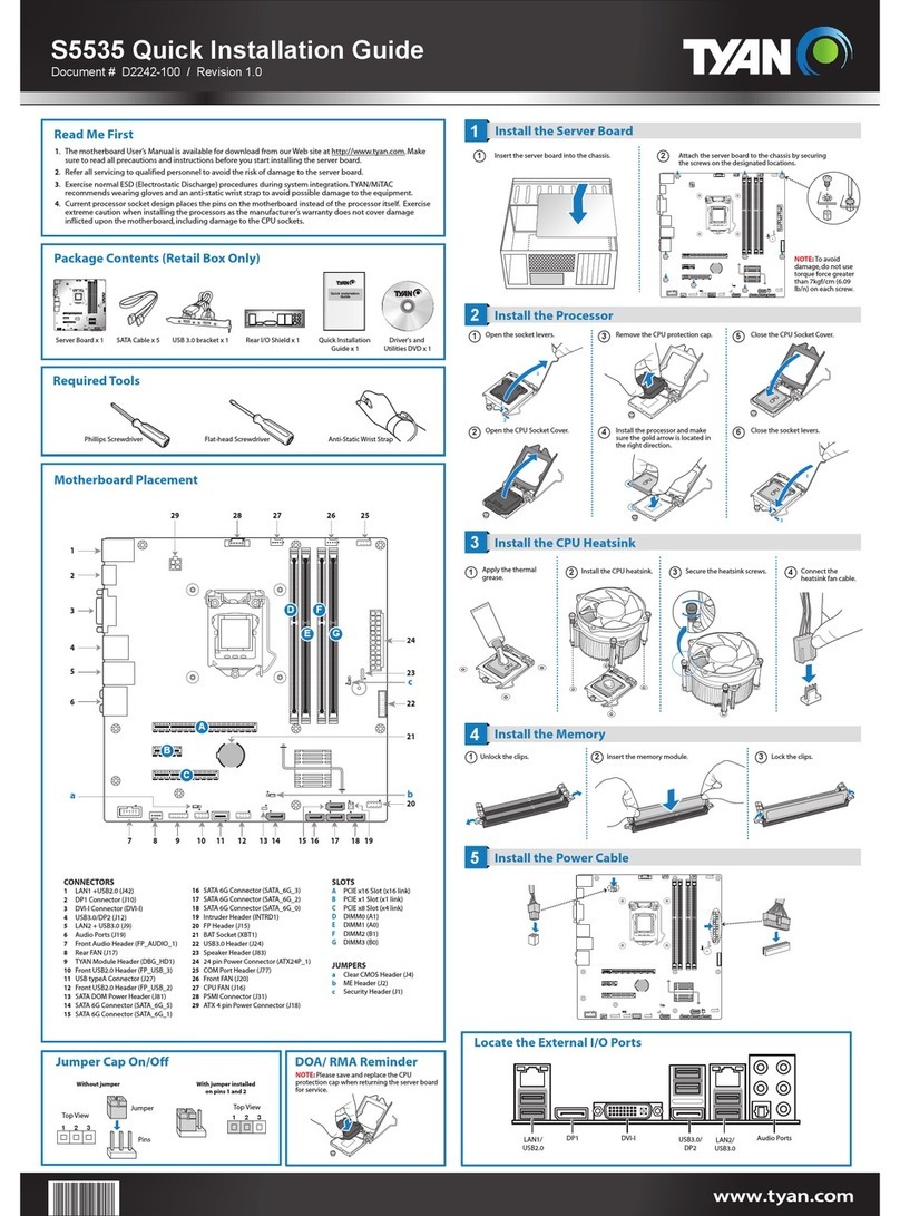 TYAN S5535 Quick installation guide