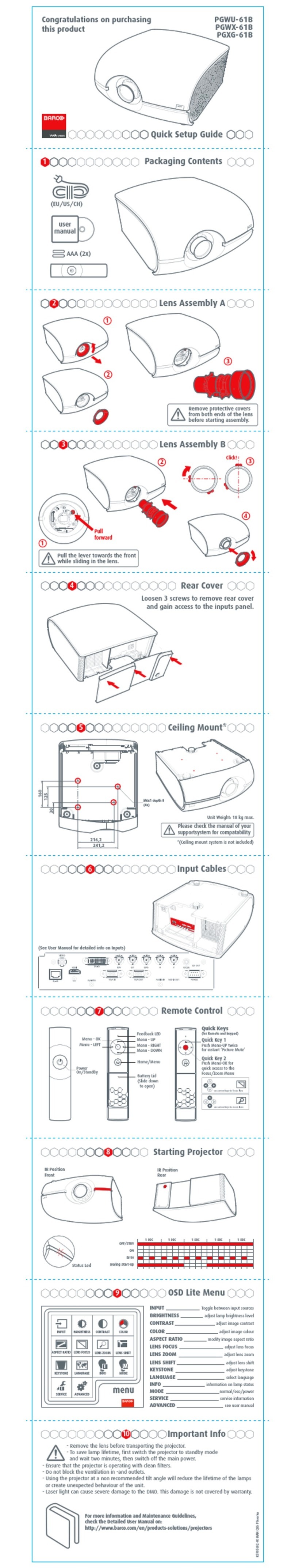 Barco PGWU-61B User manual Barco PGWU-61B User manual