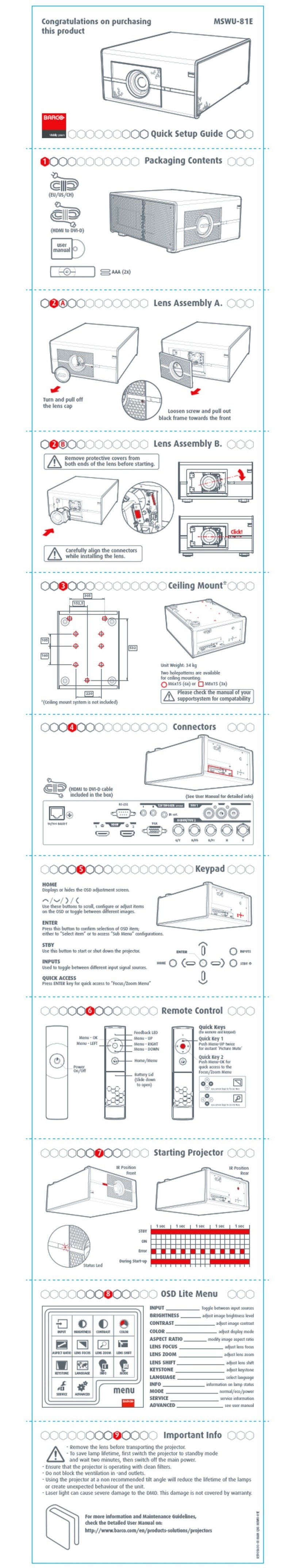 Barco MSWU-81E User manual
