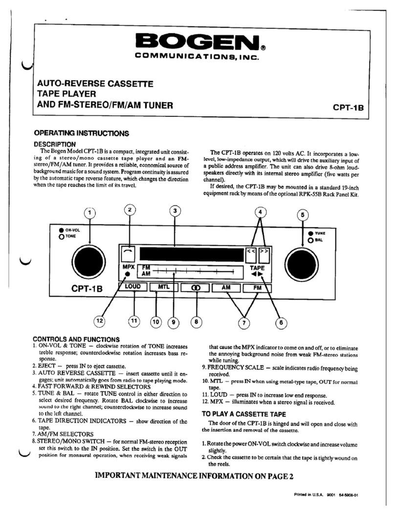 Bogen CPT-1B User manual