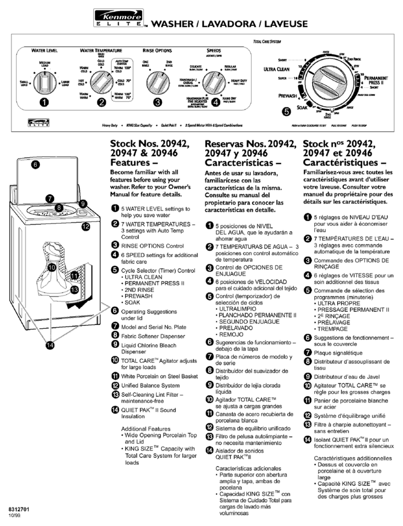 Kenmore 20942 user guide