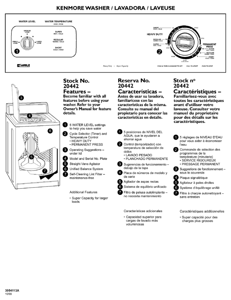 Kenmore 20442 User manual