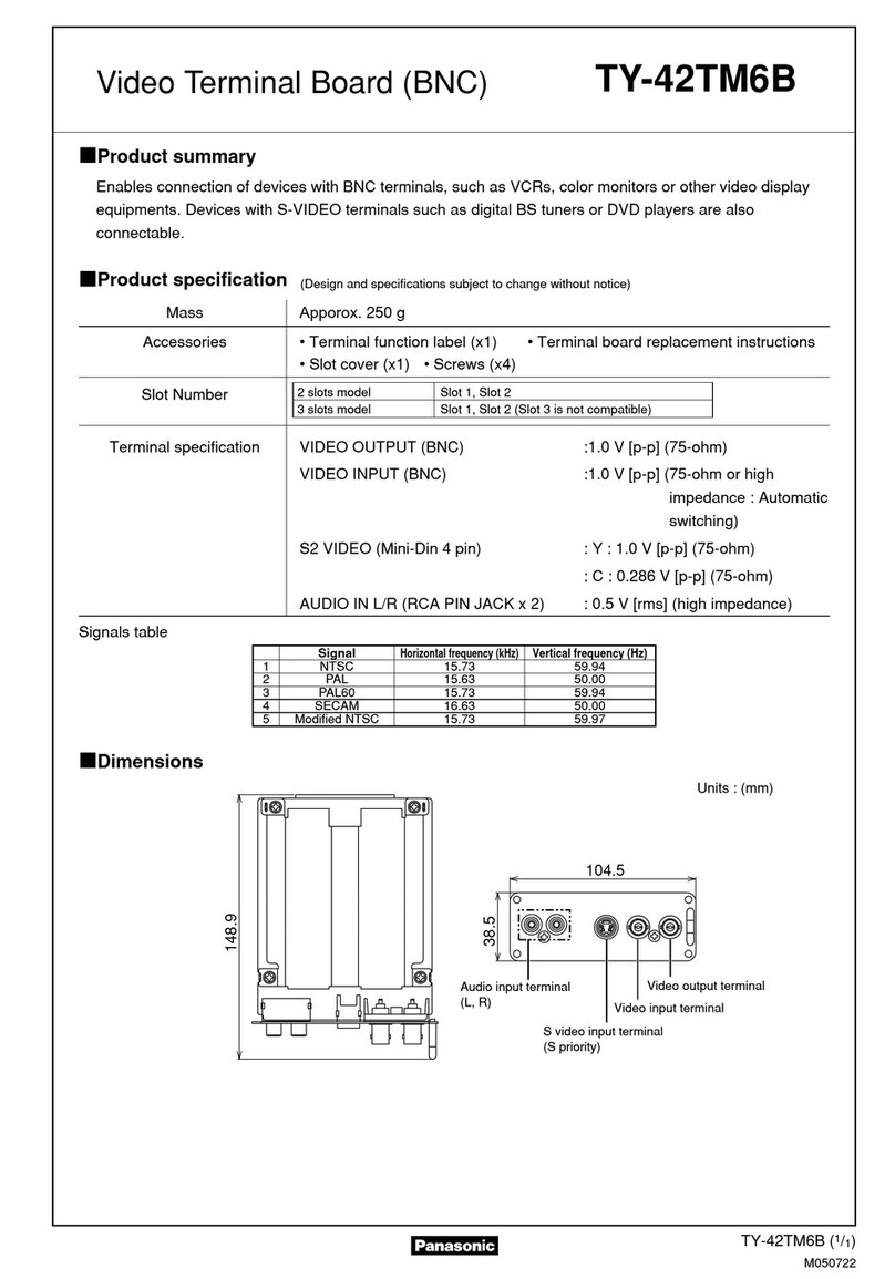 Panasonic TY-42TM6B - Monitor Terminal Expansion Board User guide