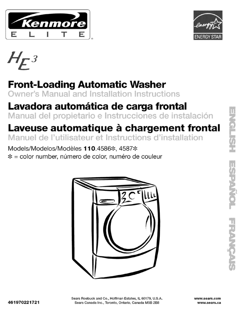 Kenmore HE 3 110.4586 Operating instructions